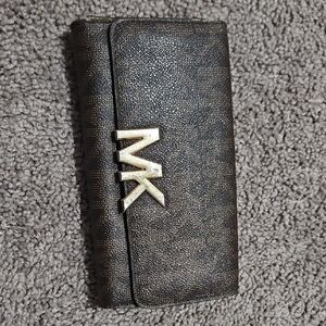 Michael Kors Dark Brown Wallet with Gold Logo